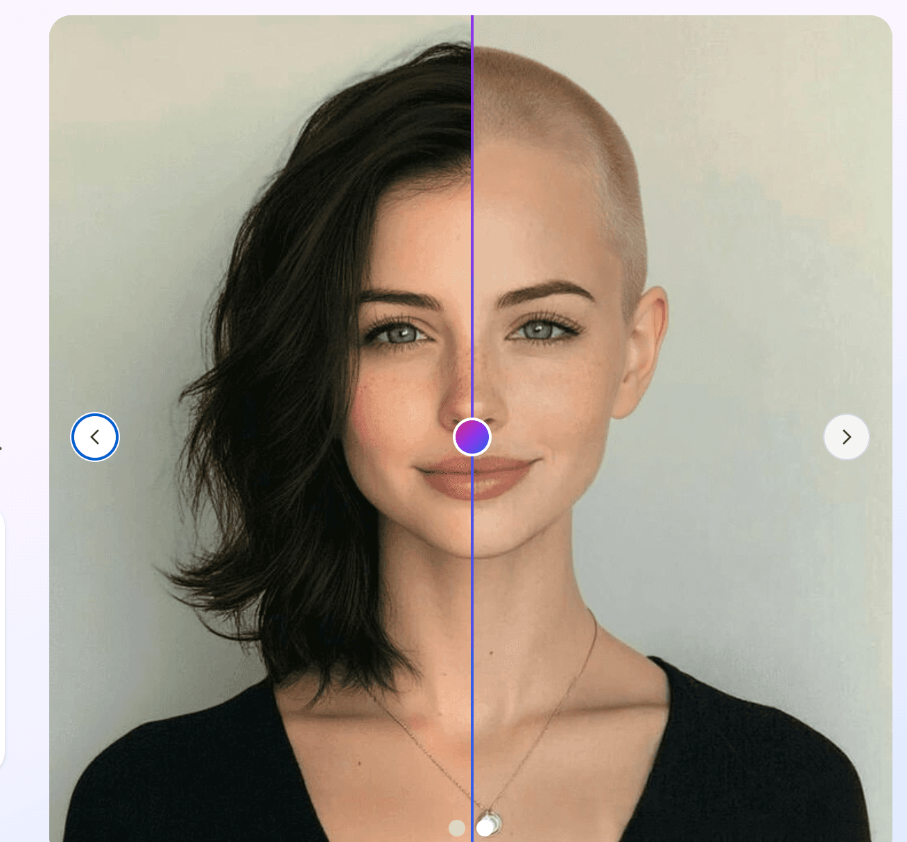 AI bald hairstyle before and after preview
